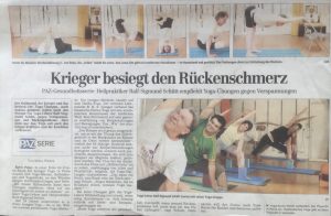 Yoga gegen Rückenschmerzen, Bericht der PAZ